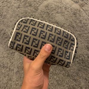Authentic Small Fendi Cosmetic Bag - Navy/Gray